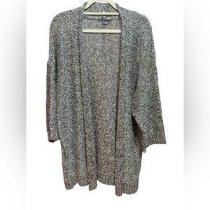 Vince. Metallic Threaded‎ Linen Blend Open Front Cardigan Sz Large